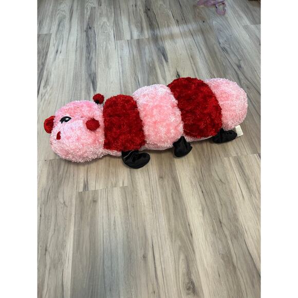 Dan Dee Caterpillar Plush Red Pink Valentines Day Love Bug Stuffed Animal ~30” - Picture 4 of 5